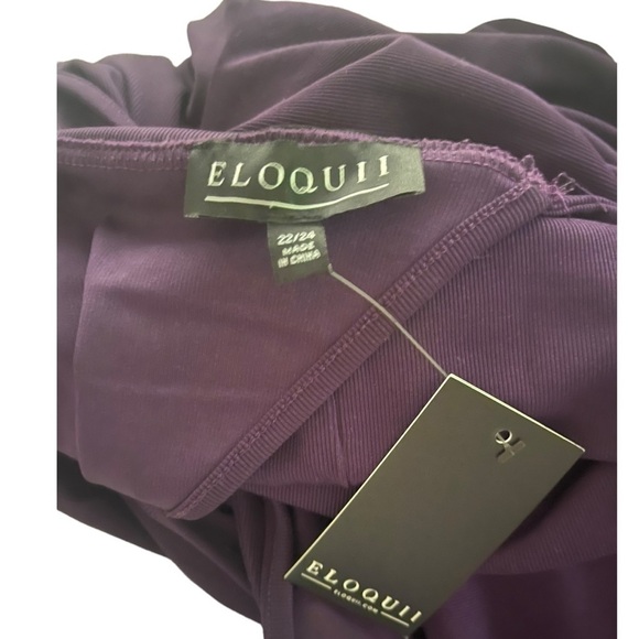 ELOQUII Asymmetrical One Shoulder Fitted Midi Sweater Dress Purple Size 22/24 - Picture 7 of 7